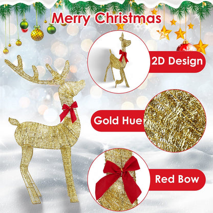 3Pcs In 1 Set Lighted Christmas Deer 8 Lighting Modes