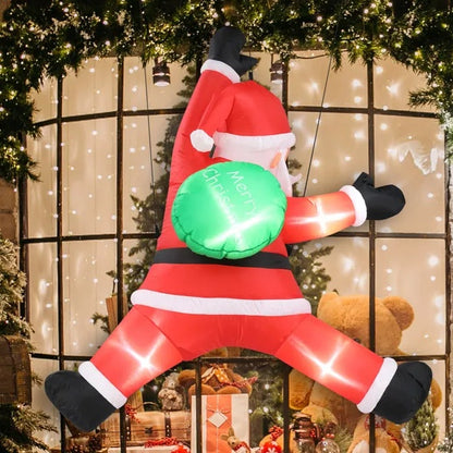 5 FT Lighted Christmas Inflatable Hanging Santa Claus