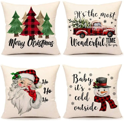Christmas Santa Linen Pillowcase