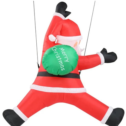 5 FT Lighted Christmas Inflatable Hanging Santa Claus